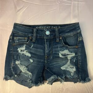 American Eagle Outfitters Distressed Blue Jean Shorts